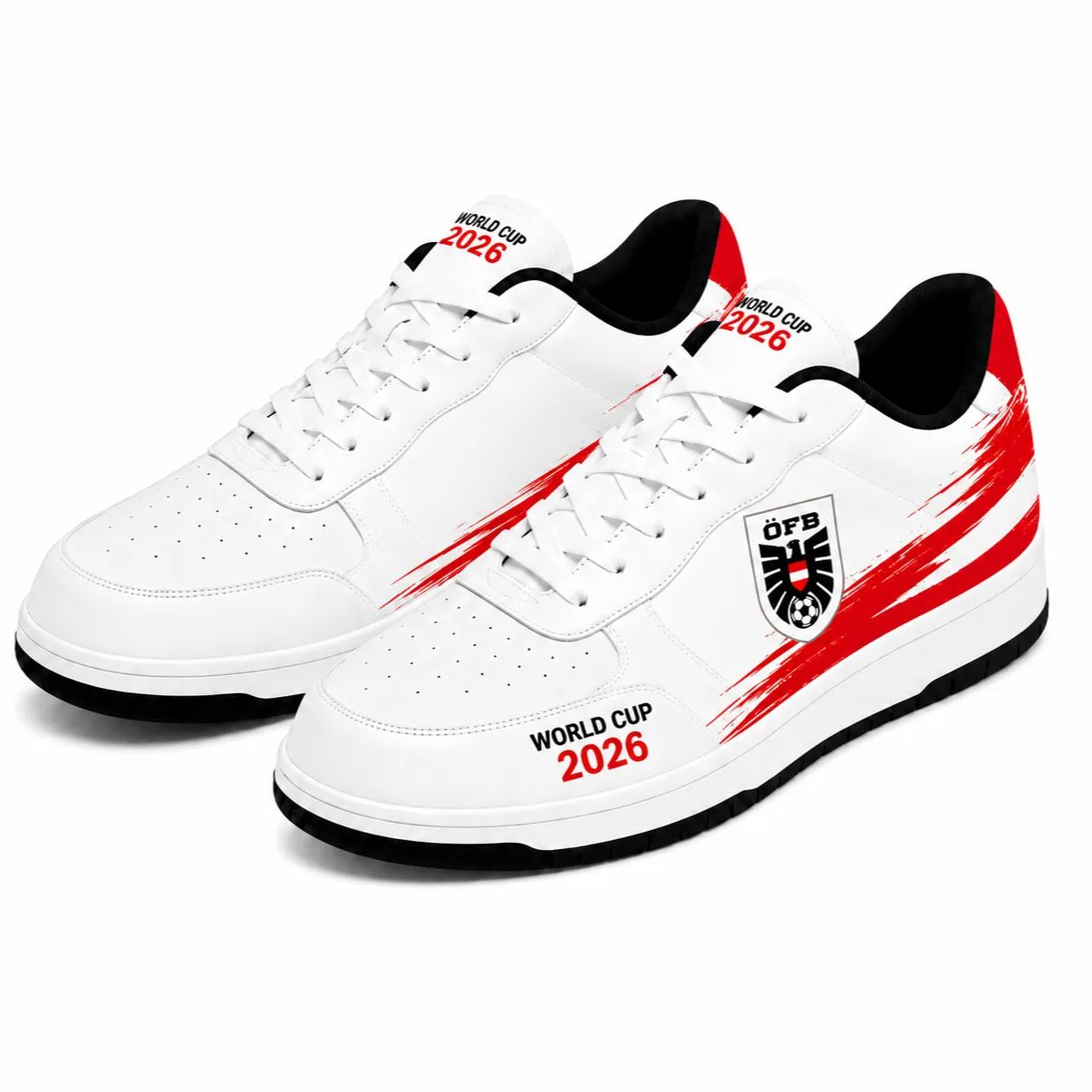 World Cup 2026 Austria Football Fan Printed Shoes