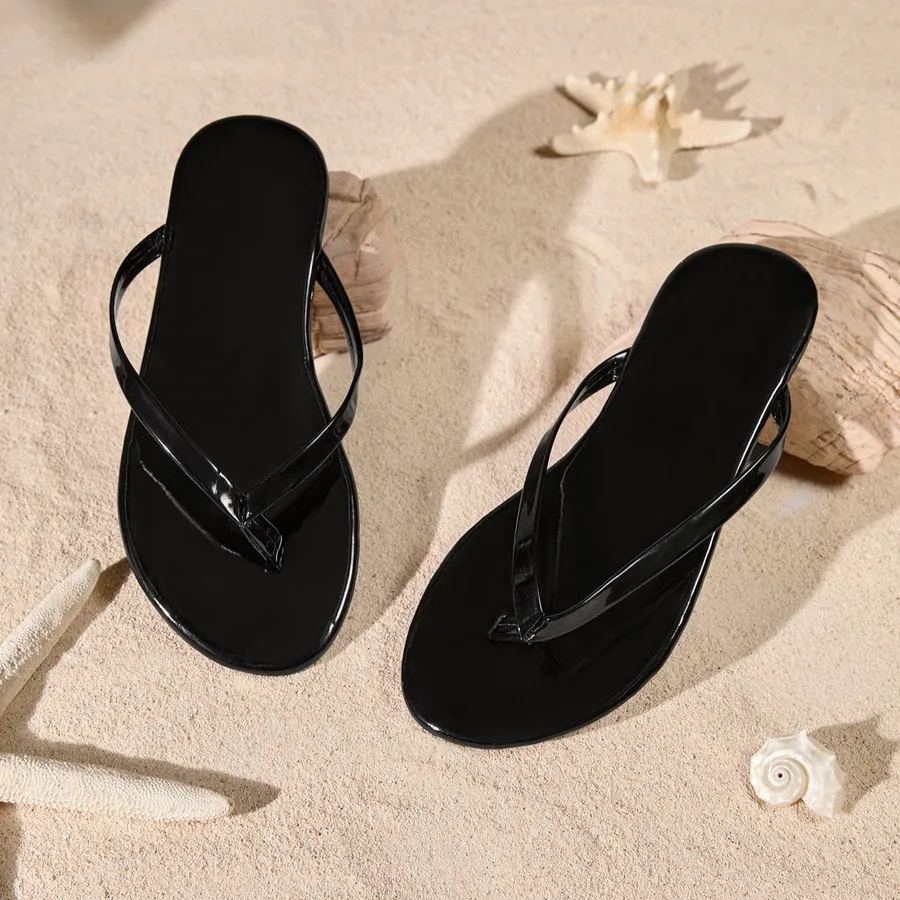 Woven Roman Style Open Toe Flat Flip Flop Sandals For Women