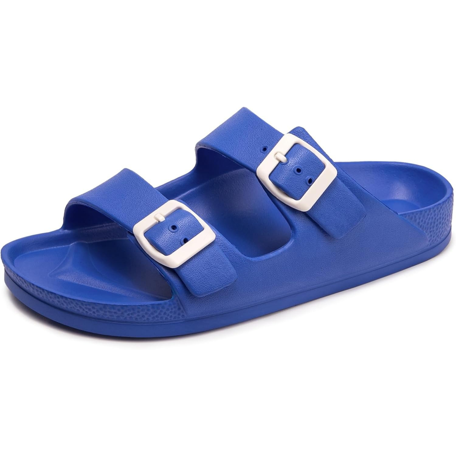 Arch Support Foam Slip On Flat Beach Comfort Slides Sandals with Adjustable Buckle for Women