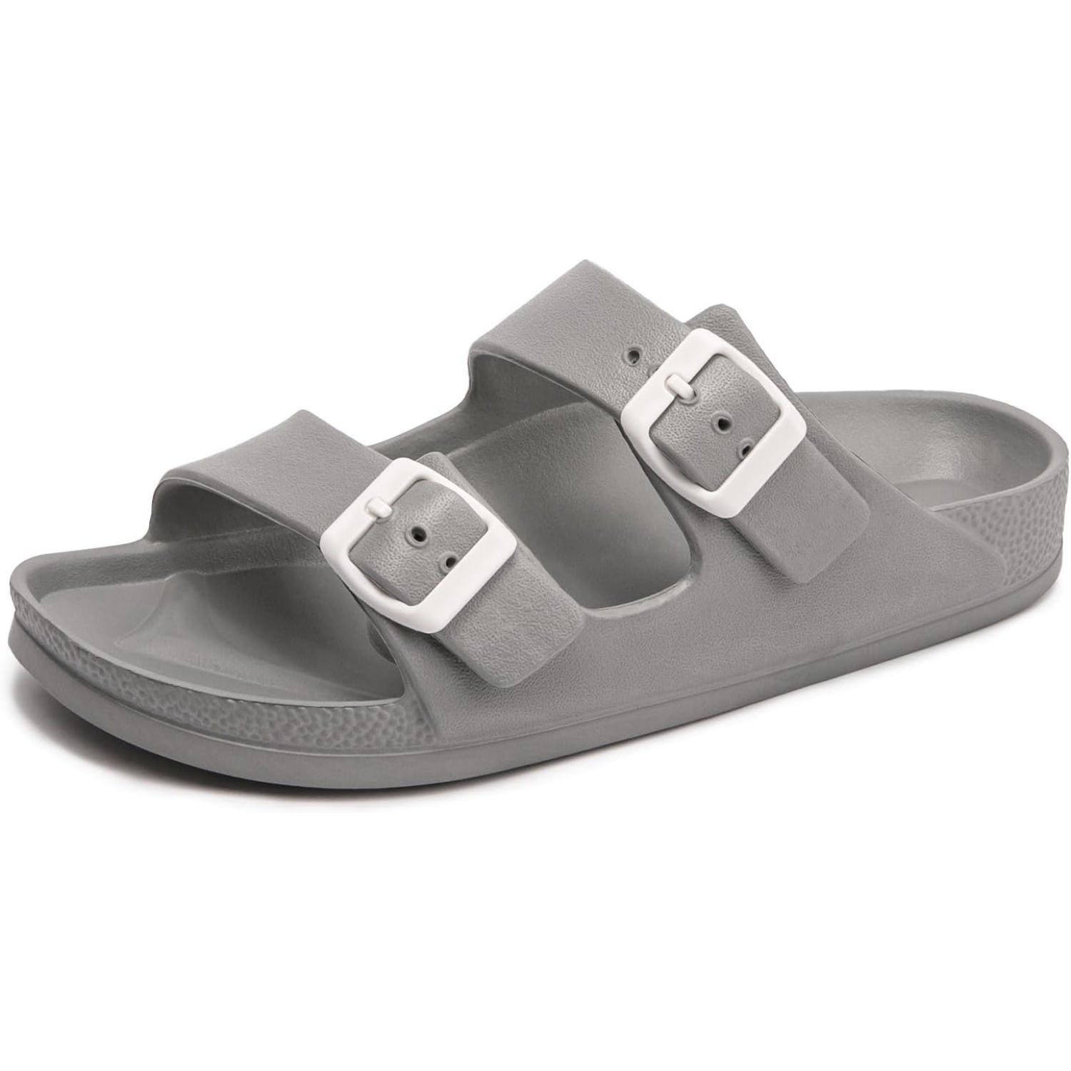 Arch Support Foam Slip On Flat Beach Comfort Slides Sandals with Adjustable Buckle for Women