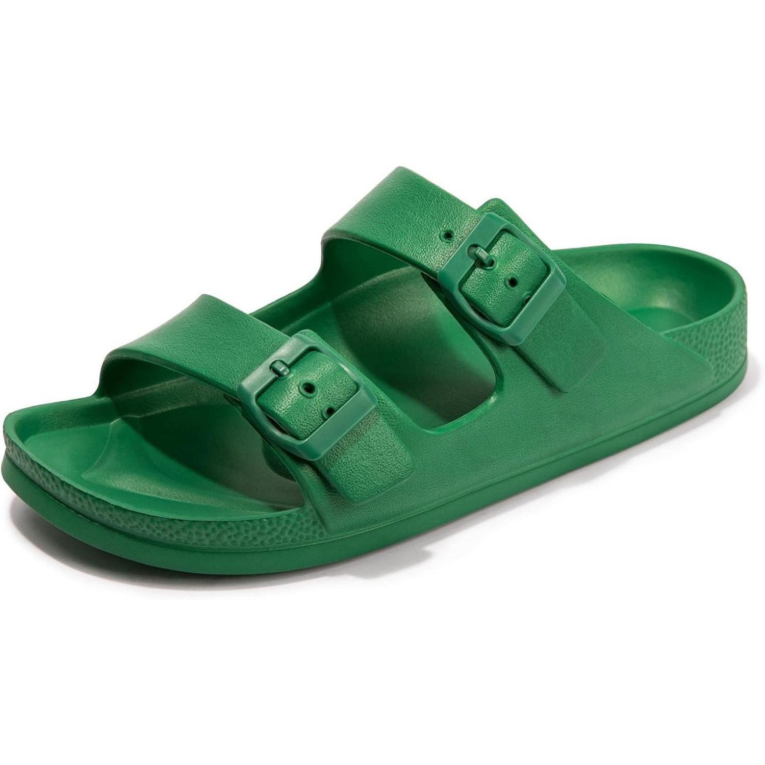 Arch Support Foam Slip On Flat Beach Comfort Slides Sandals with Adjustable Buckle for Women