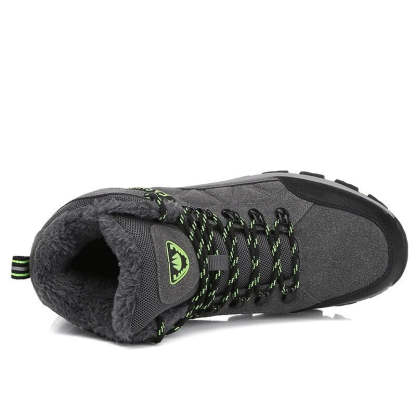 Men's Warm Fur Lace Up Ankle Boots-My Soft Slipper