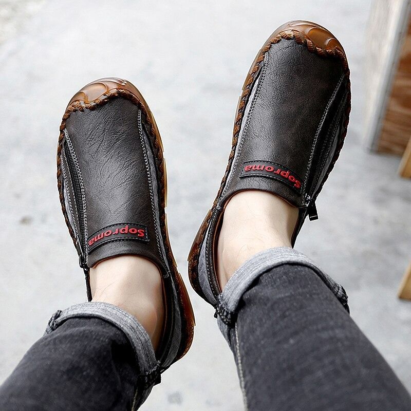 Men's Leather Handmade Outdoor Shoes-My Soft Slipper