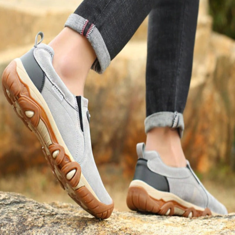 Genuine Leather Outdoor Slip On Sneakers-My Soft Slipper