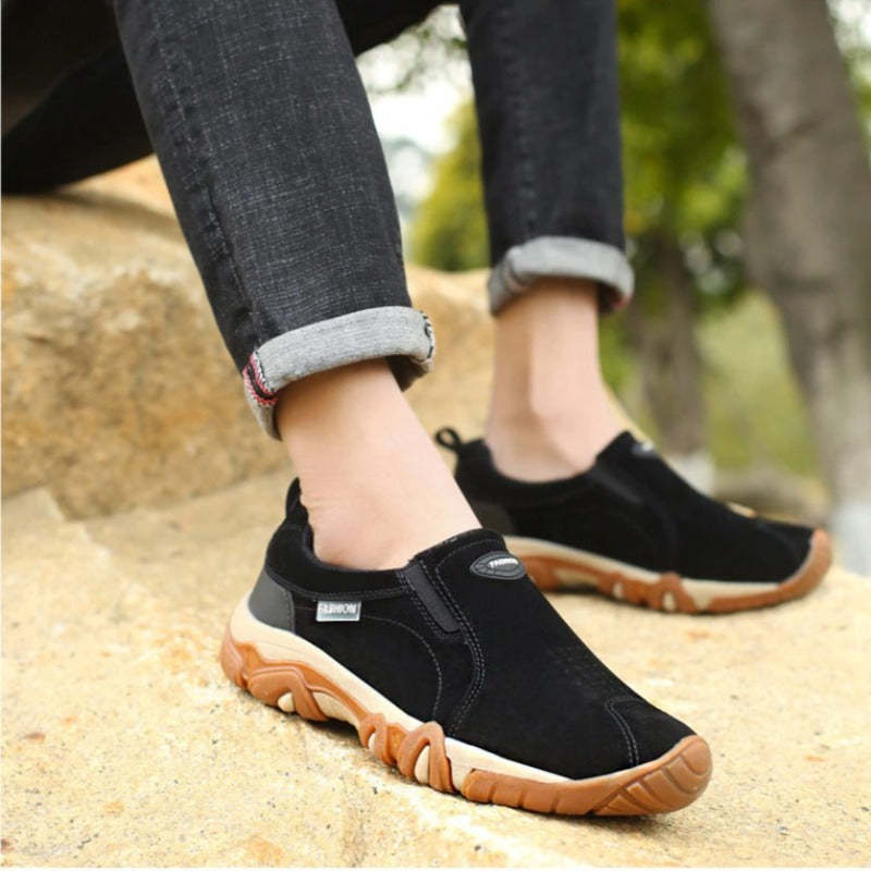 Genuine Leather Outdoor Slip On Sneakers-My Soft Slipper
