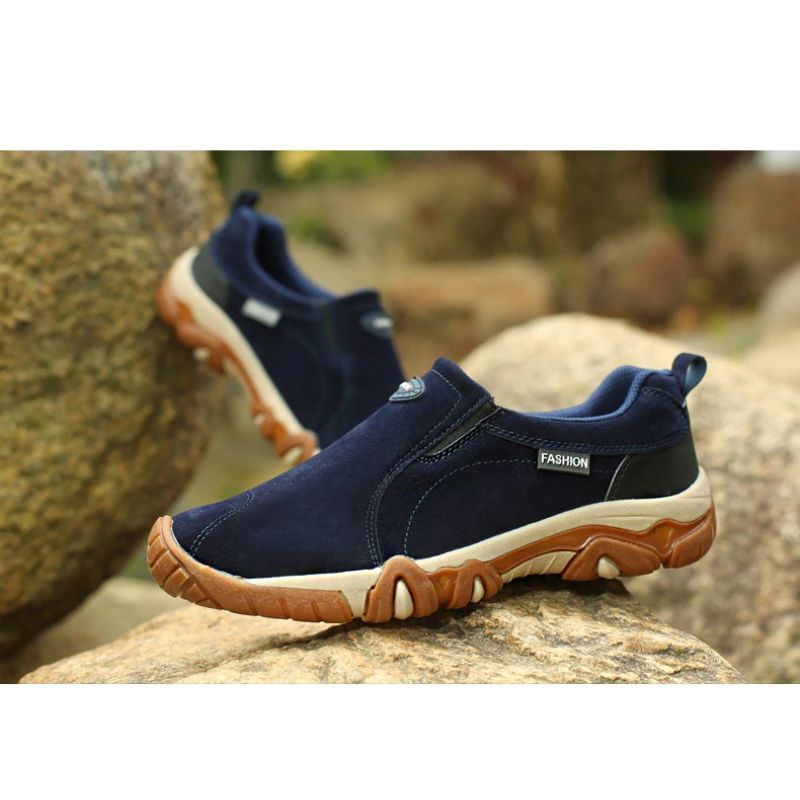 Genuine Leather Outdoor Slip On Sneakers-My Soft Slipper