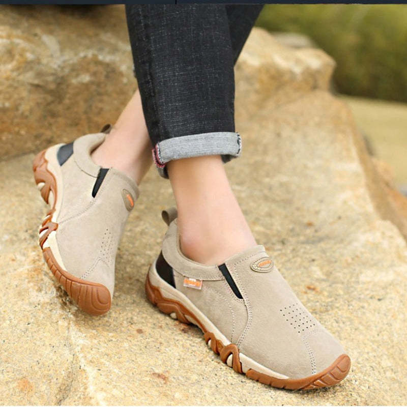Genuine Leather Outdoor Slip On Sneakers-My Soft Slipper