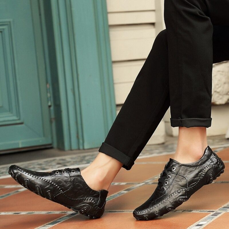 Men's Slip On Leather Flats Loafers-My Soft Slipper