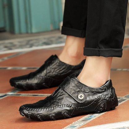 Men's Slip On Leather Flats Loafers-My Soft Slipper