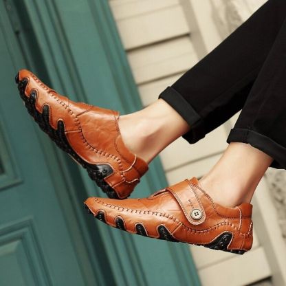 Men's Slip On Leather Flats Loafers-My Soft Slipper
