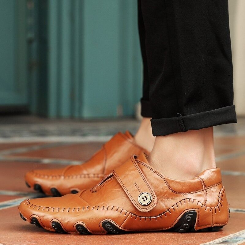 Men's Slip On Leather Flats Loafers-My Soft Slipper