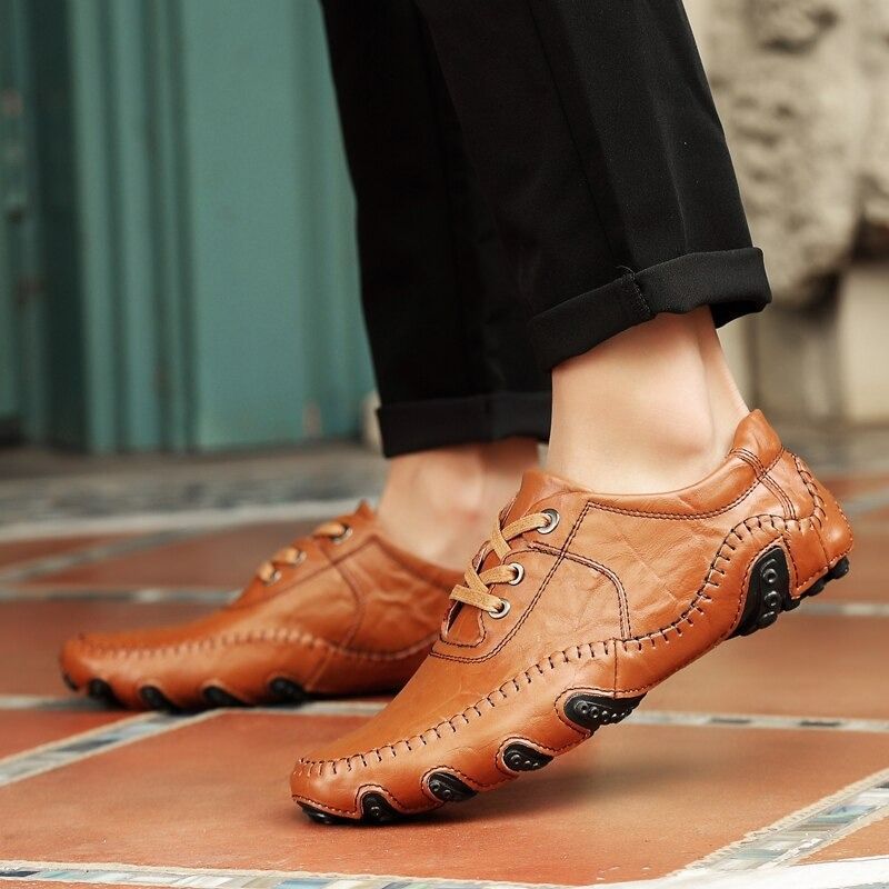 Men's Slip On Leather Flats Loafers-My Soft Slipper