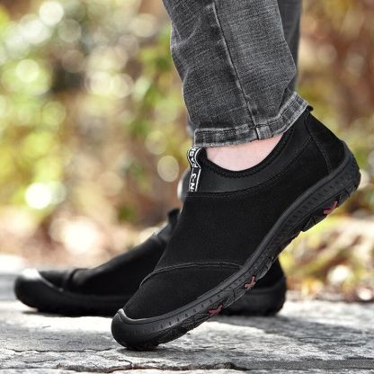Genuine Leather Men's Slip-On Sneakers-My Soft Slipper