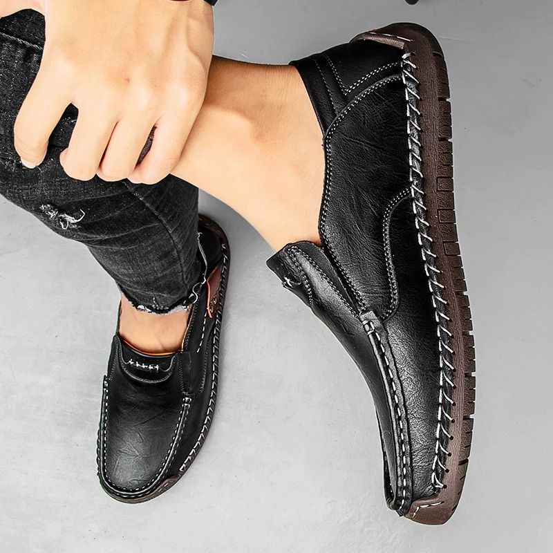 Men's Leather Handmade Casual Shoes-My Soft Slipper