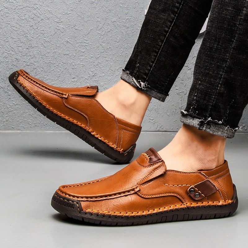 Men's Leather Handmade Casual Shoes-My Soft Slipper