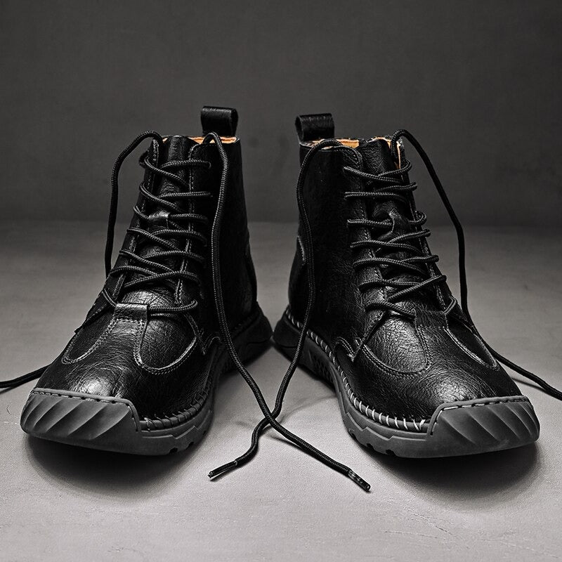 Men's Outdoor Motorcycle Ankle Boots-My Soft Slipper
