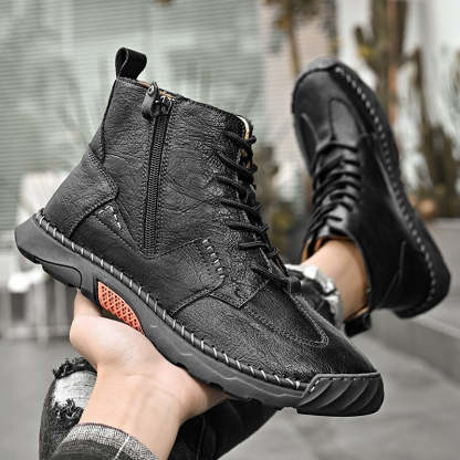 Men's Outdoor Motorcycle Ankle Boots-My Soft Slipper