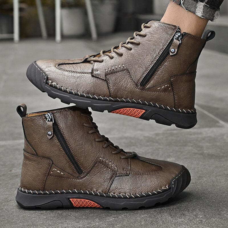 Men's Outdoor Motorcycle Ankle Boots-My Soft Slipper
