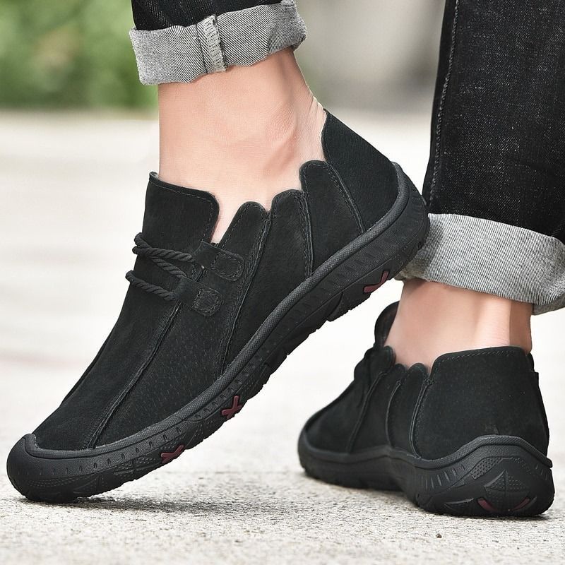 Men's Casual Handmade Comfortable Leather Shoes-My Soft Slipper