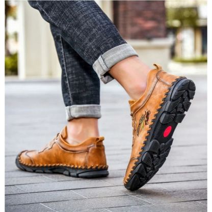 Men's Leather Handmade Casual Shoes-My Soft Slipper