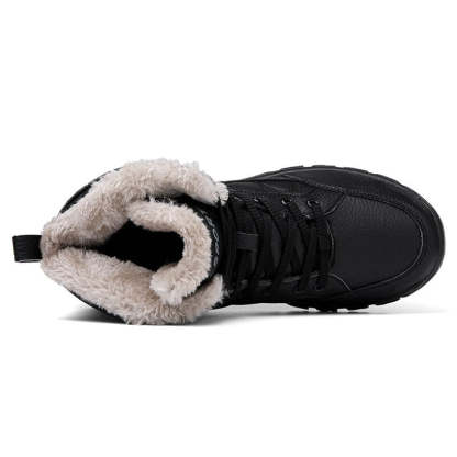 Men's Warm Lace Up Non-Slip Ankle Boots-My Soft Slipper