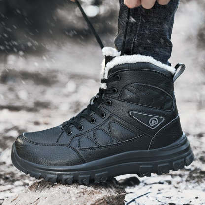 Men's Warm Lace Up Non-Slip Ankle Boots-My Soft Slipper