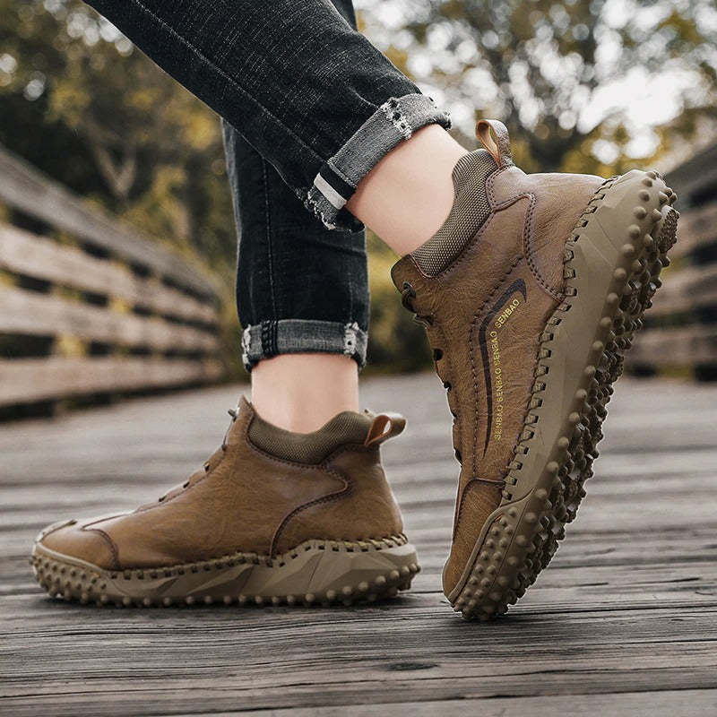 Men's Warm Handmade Ankle Boots-My Soft Slipper