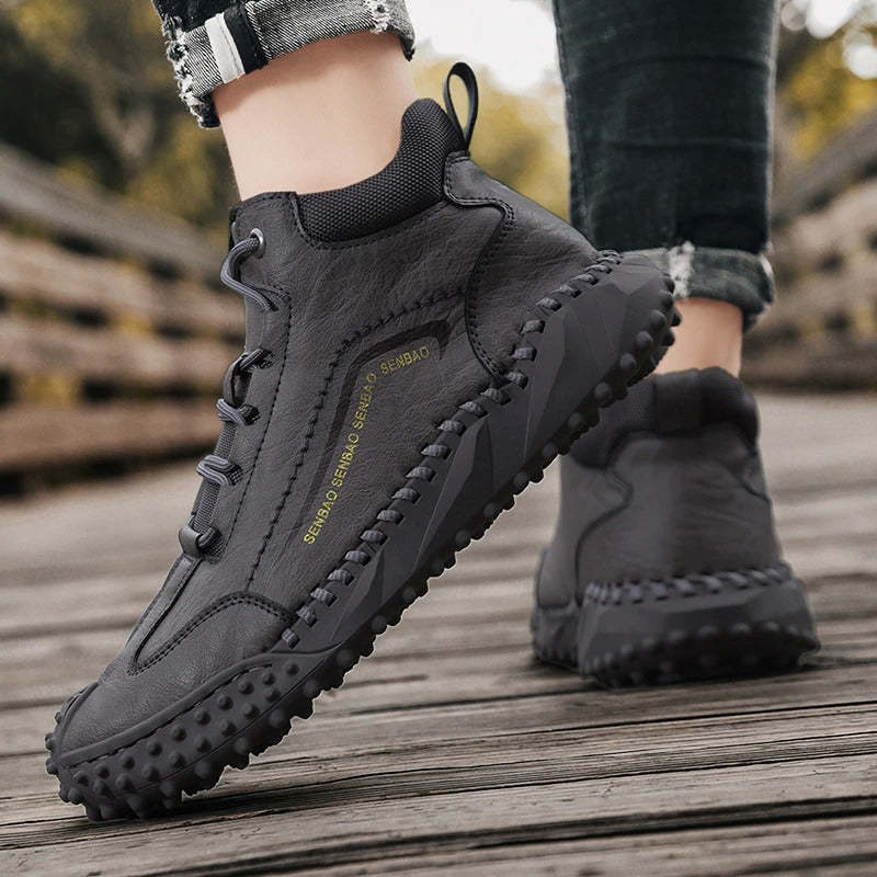 Men's Warm Handmade Ankle Boots-My Soft Slipper