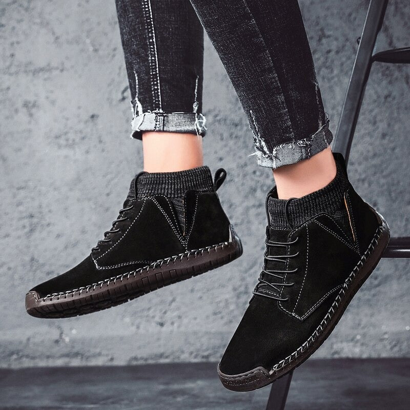 Men's Autumn Warm Basic Ankle Boots-My Soft Slipper