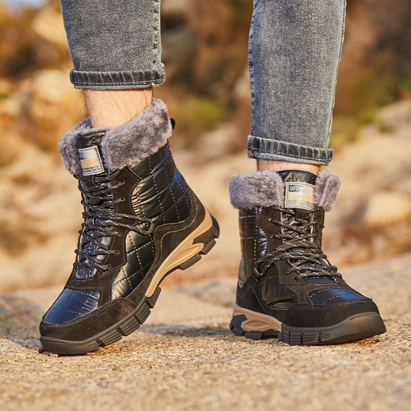 Men's Waterproof Warm Plush Boots-My Soft Slipper