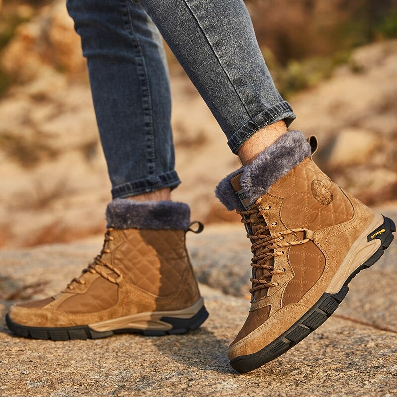 Men's Waterproof Warm Plush Boots-My Soft Slipper