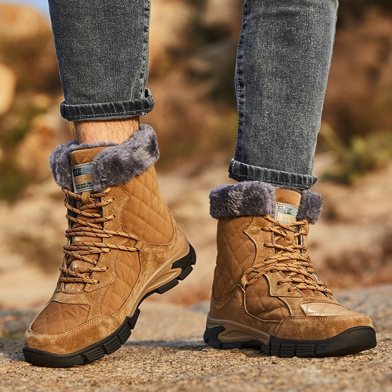 Men's Waterproof Warm Plush Boots-My Soft Slipper