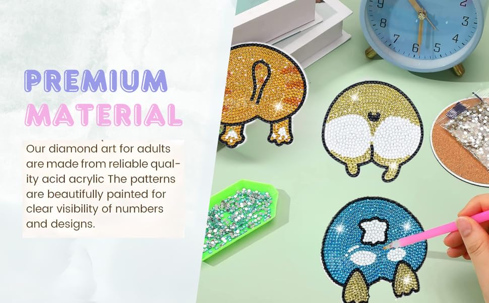 Diamond art coaster animal butt