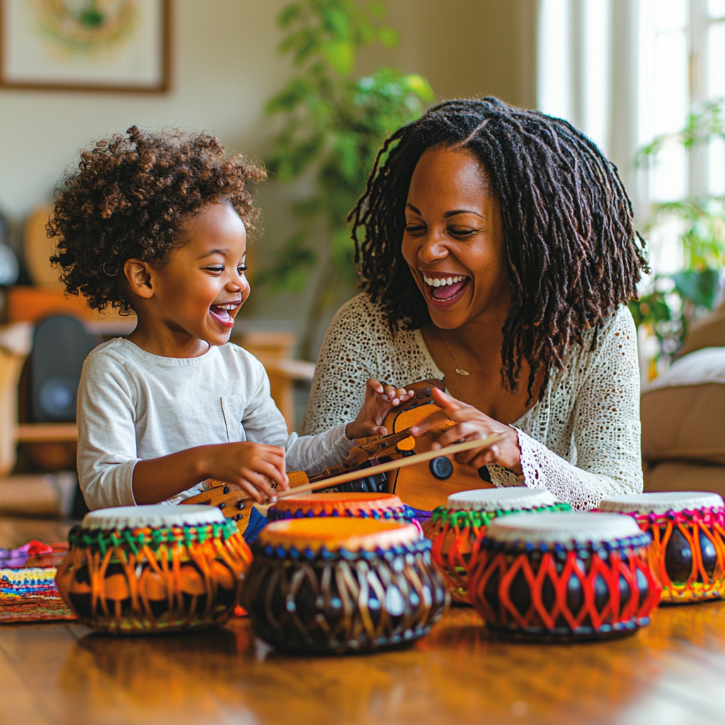 Joyful Harmony: A Family Music-Making Session Paint By Diamond