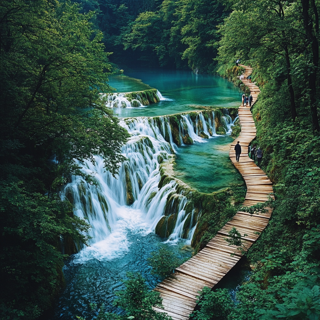 Plitvice Lakes Cascades paint by diamonds