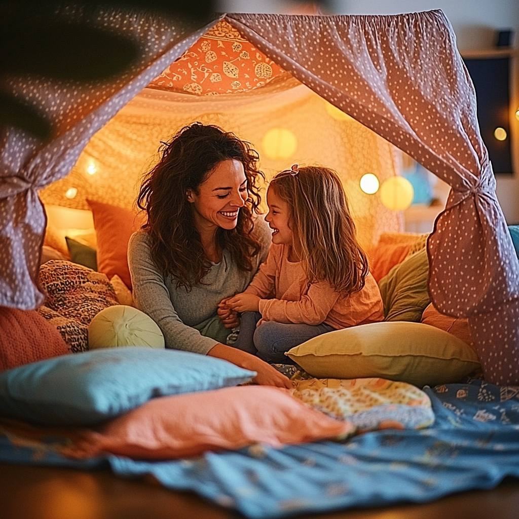 Laughter And Love: Building A Blanket Fort Painting By Diamonds Kit
