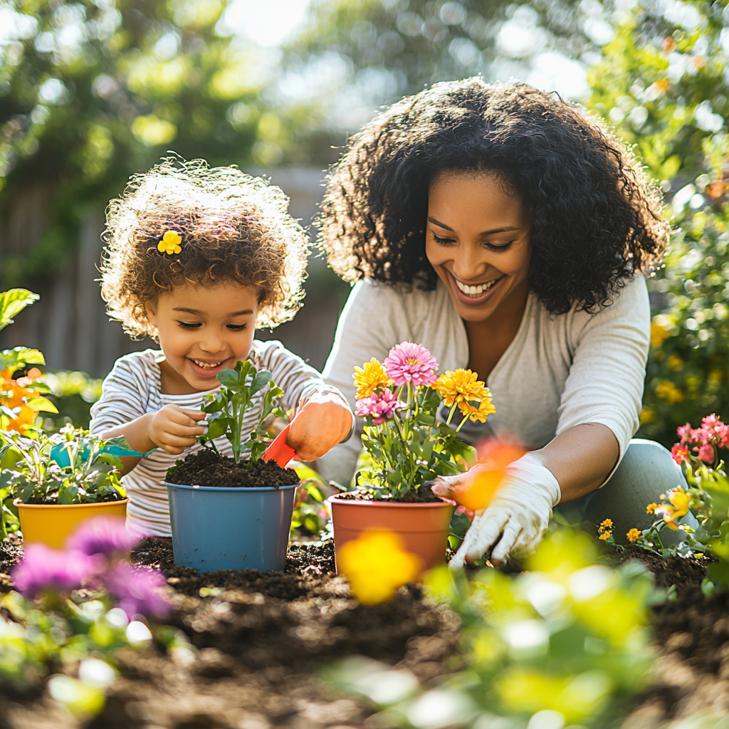 Love Blooms: A Day Of Planting Flowers Together Painting By Diamonds Kit
