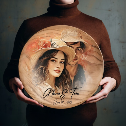 Custom Couple Portrait Wood Wall Art