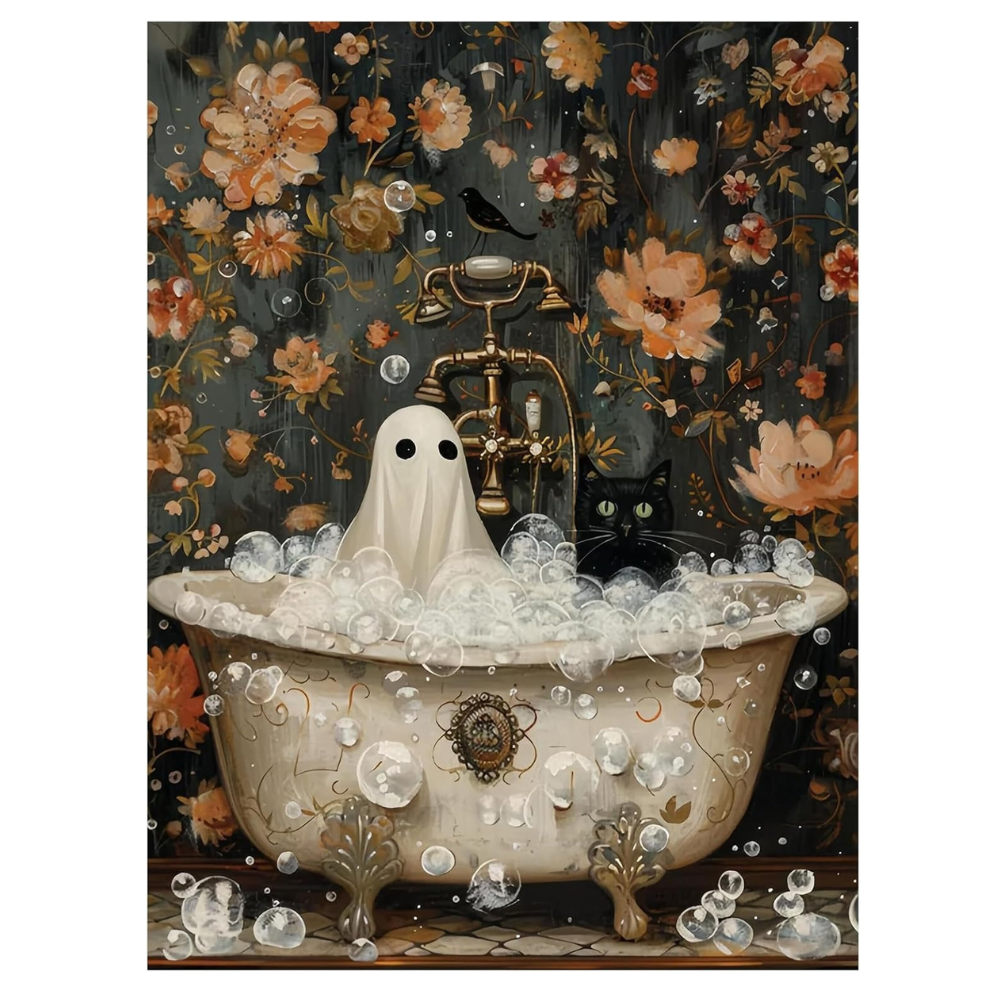 Halloween Flower Paint By Diamond Kit