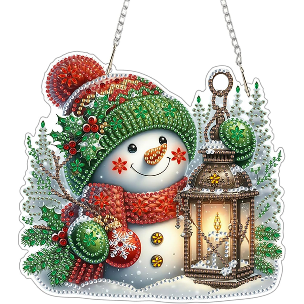 Snowman Diamond Painting Kit for Christmas Decorations and DIY Home Craft