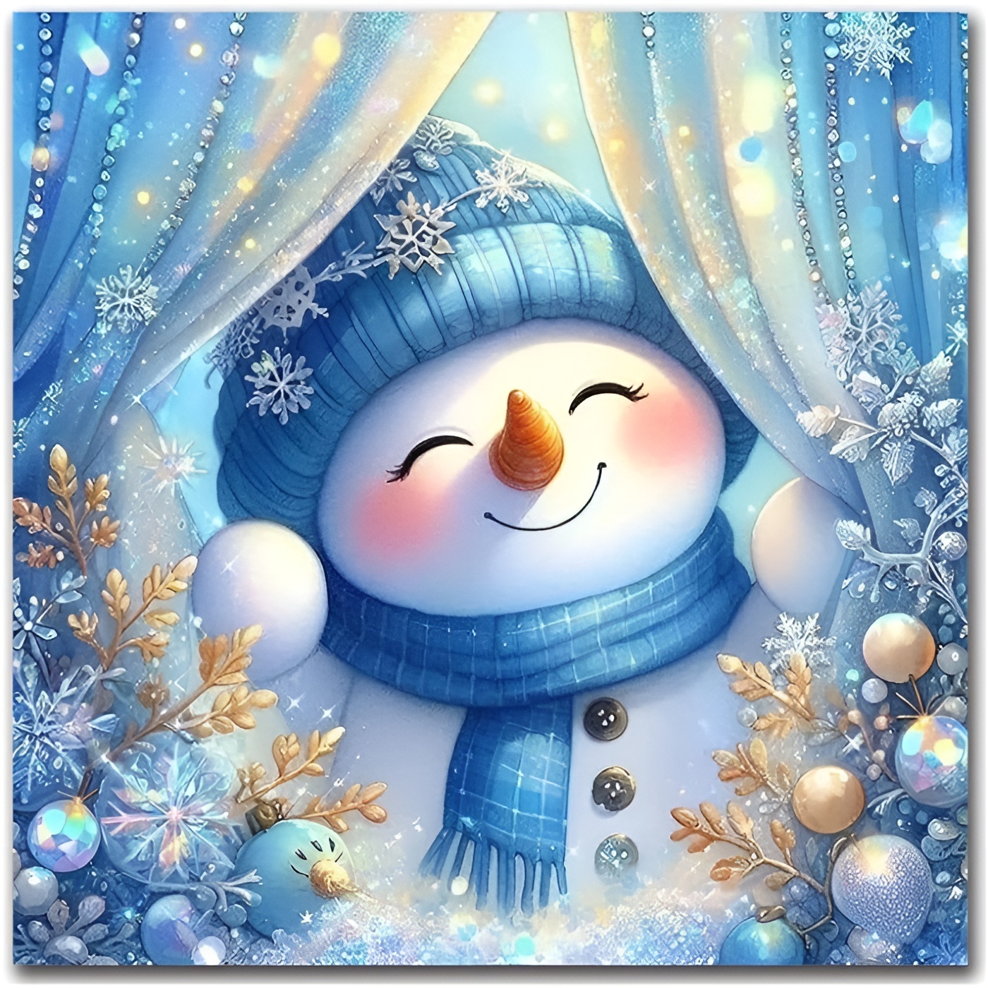 DIY 5D Christmas Diamond Art Kit with Round Drill for Holiday Decor