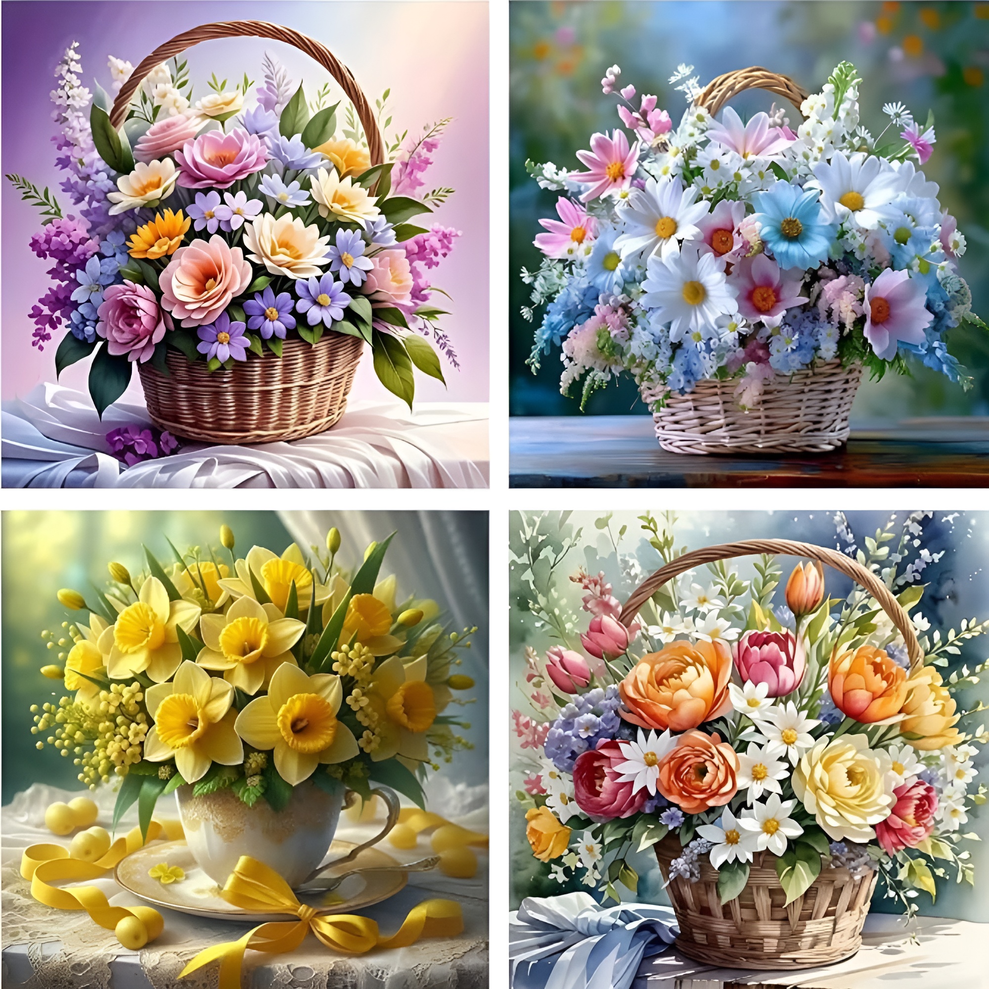 Pack Of 4 Diamond Art Painting Kits