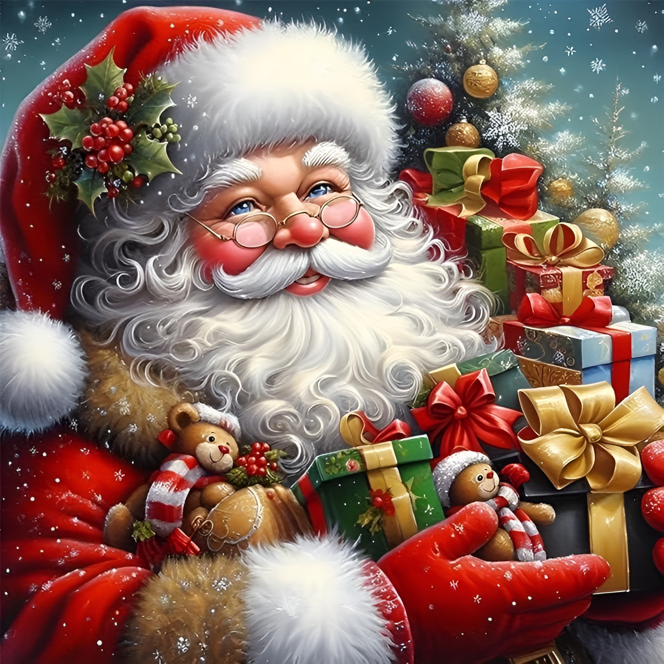 Santa Claus DIY 5D Winter Christmas Diamond Art Kits for Adults
