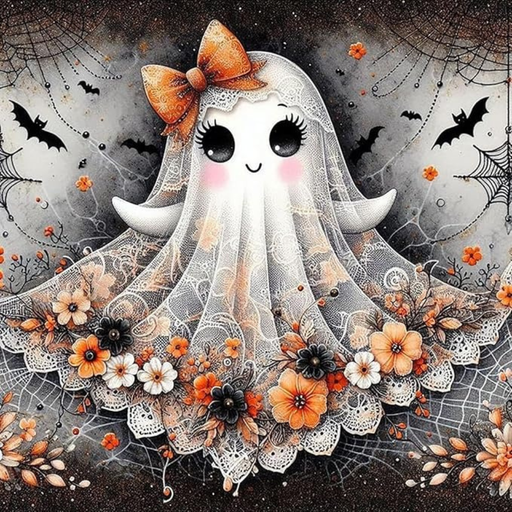 Autumn Moon Night Halloween Wall Decor Paint By Diamonds Kit