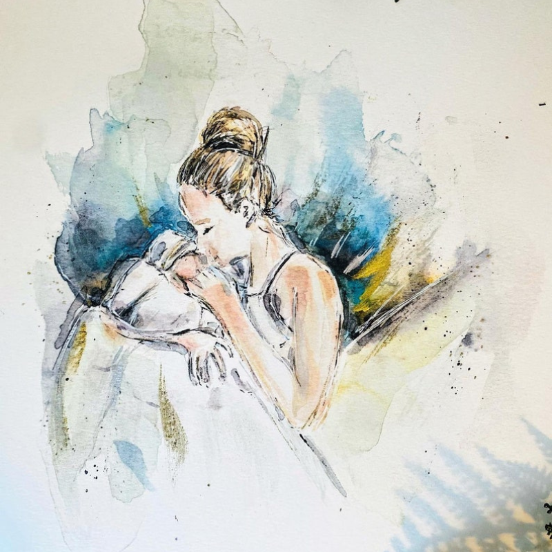 Personalized Mom And Baby Watercolor Print For Valentines Day