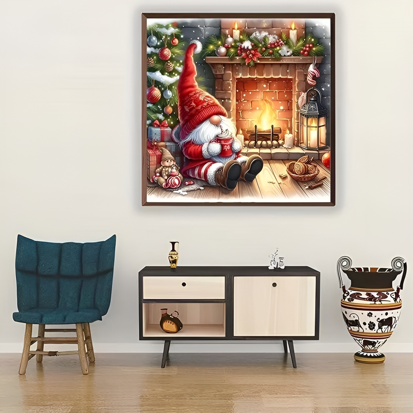 5D Round Full Drill Winter Gem Painting Crafts Kit