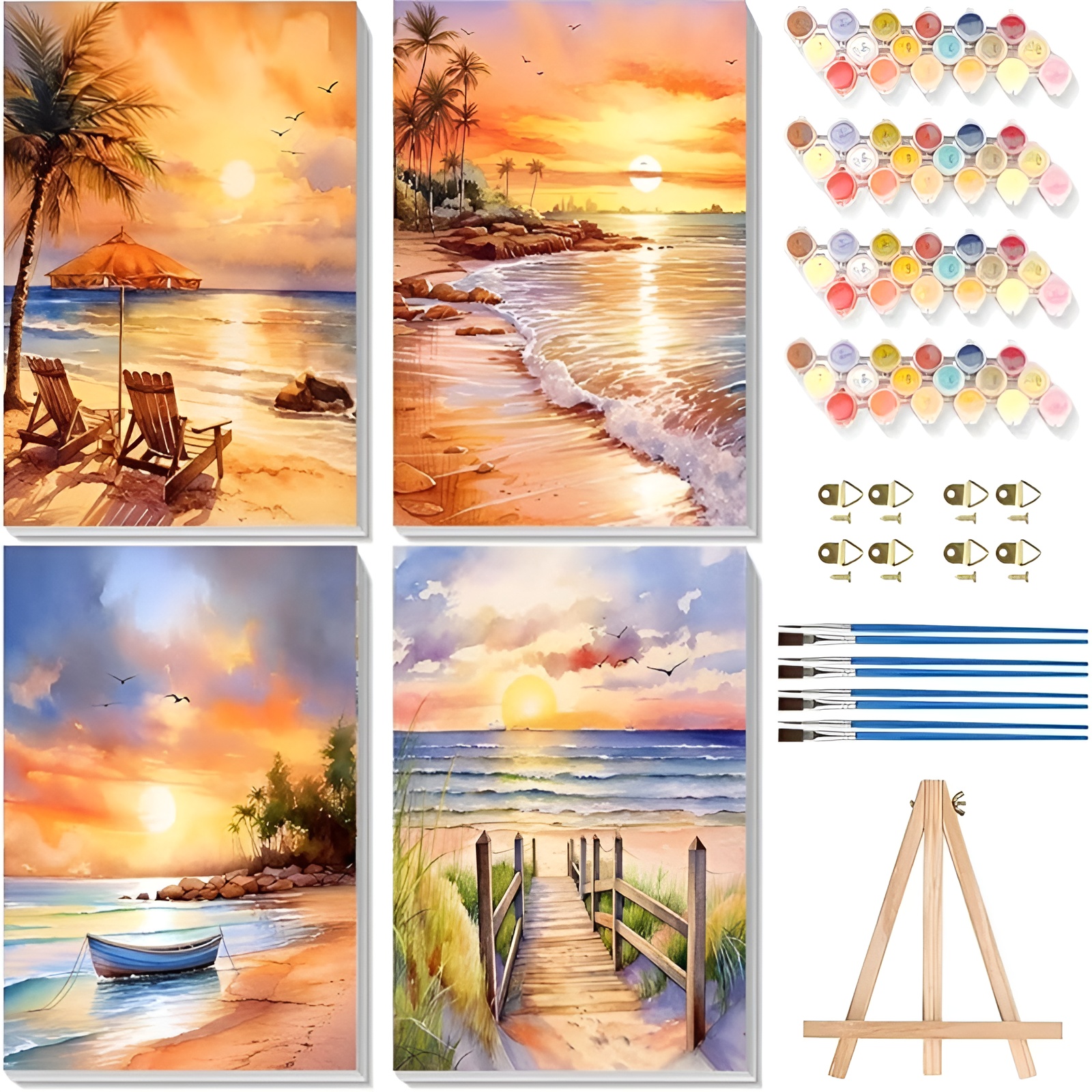 Canvas Paint by Numbers Kit for Adults with Acrylic Paints