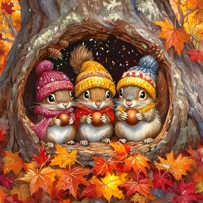 DIY 5D Christmas Diamond Art Kit with Round Drill for Holiday Decor