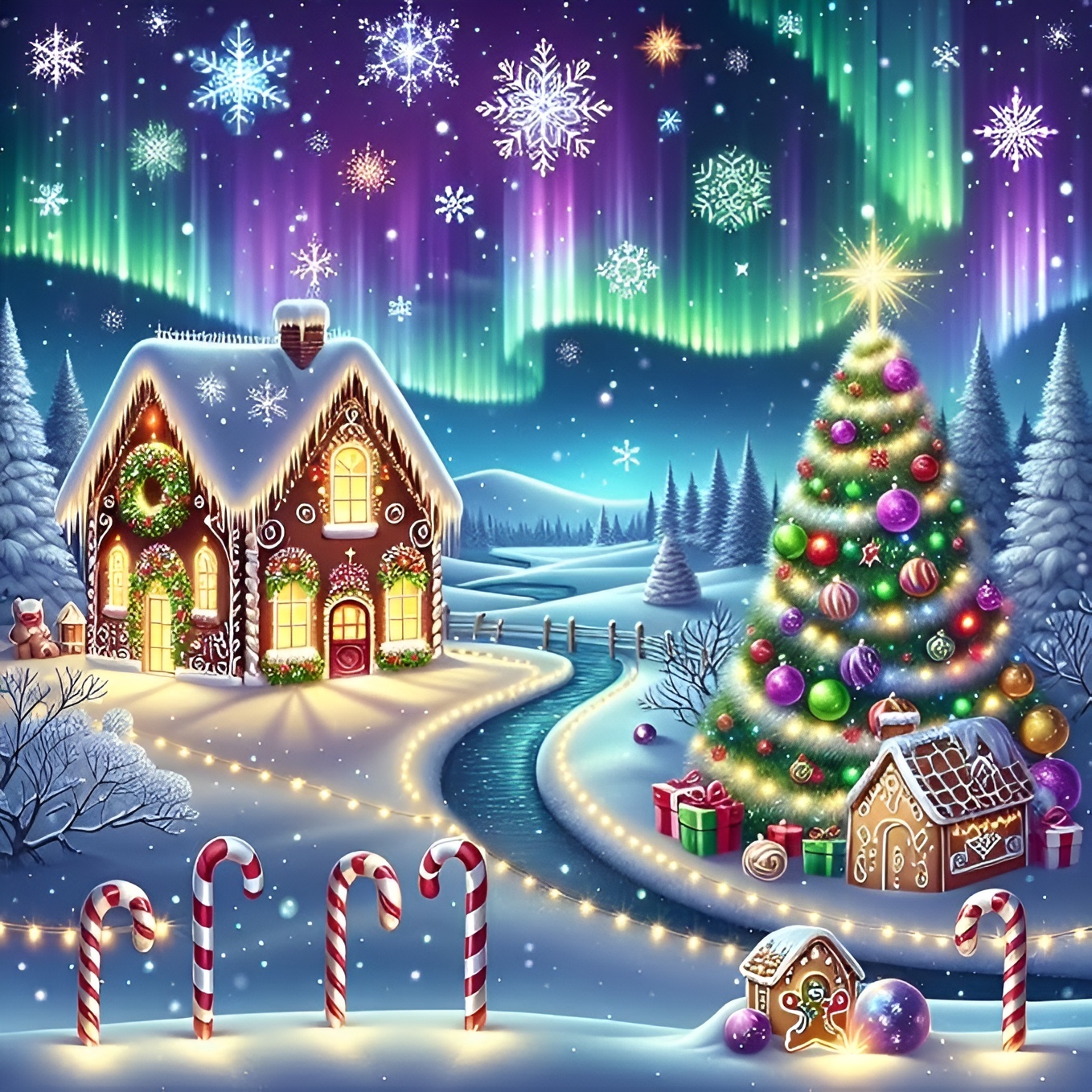 5D Round Full Drill Winter Gem Painting Crafts Kit