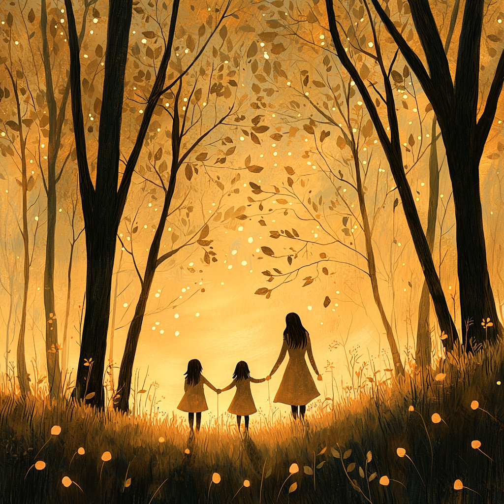 Lullabies Of The Forest: An Evening Stroll With Mom Paint By Diamond